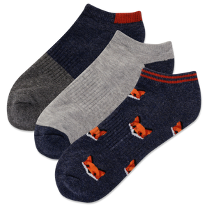 HOTSOX Men's Fox Head 3 Pack Low Cut Socks
