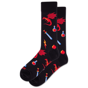 HOTSOX Men's Dragon Crew Socks