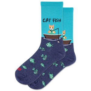 HOTSOX Women's Cat Fish Crew Socks