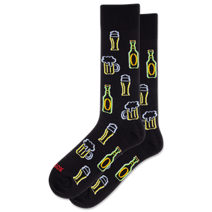 HOTSOX Men's Neon Beer Crew Socks