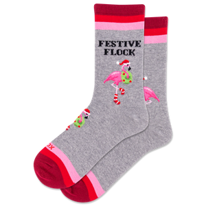 HOTSOX Women's Fuzzy Festive Flock Crew Socks