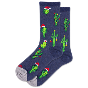 HOTSOX Women's Christmas Cactus Crew Socks