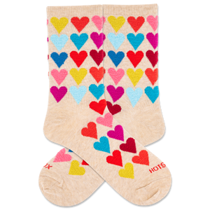 HOTSOX Women's Fuzzy Hearts Crew Socks