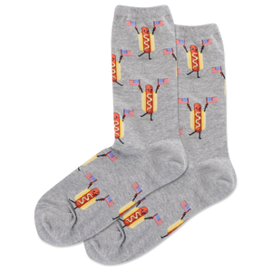 HOTSOX Women's Fourth of July Hot Dog Crew Socks