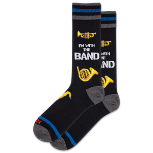 HOTSOX Men's I'm With The Band Crew Socks