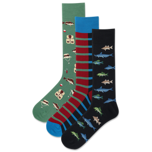 HOTSOX Men's Fishing Crew Socks 3 Pair Pack