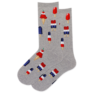 HOTSOX Kids' Patriotic Ice Cream Crew Socks