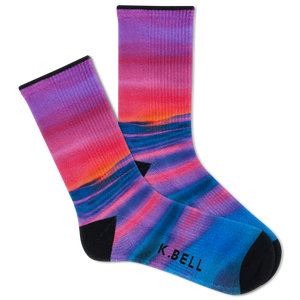 Colorful striped crew socks.