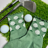 HOTSOX Women's Golf Ball Lettuce Edge Crew Sock thumbnail