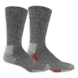 Pair of gray socks with brown accents on a white background thumbnail