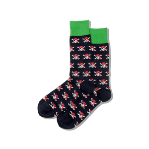 HOTSOX Men's Pirate Skull Crew Socks