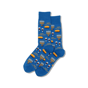 HOTSOX Men's Happy Challah Days Crew Socks