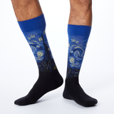 Men's novelty crew HOTSOX socks featuring Van Gogh's Starry Night design