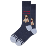 HOTSOX Men's I Puggin Love You Crew Sock