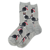 HOTSOX Women's Reindeer Cat Crew Socks thumbnail