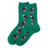 HOTSOX Women's Reindeer Cat Crew Socks thumbnail