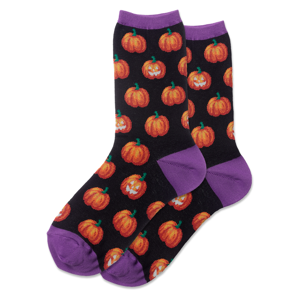 HOTSOX Women's Glow In The Dark Pumpkins Crew Socks