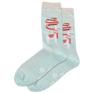 HOTSOX Women's Fuzzy Fa La Llama Non Skid Crew Socks