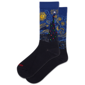 HOTSOX Women's Starry Night Xmas Crew Sock