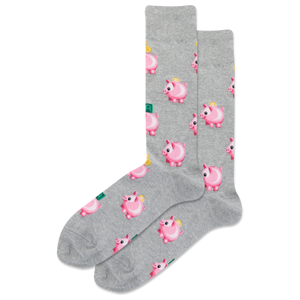 HOTSOX Men's Piggy Bank Crew Socks