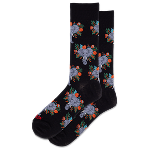 HOTSOX Men's Tropical Elephant Crew Socks