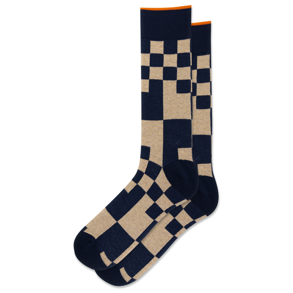 HOTSOX Men's Mixed Grid Crew Sock