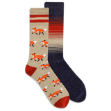 HOTSOX Men's Running Foxes Crew Socks 2 Pack thumbnail