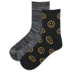 HOTSOX Men's Smiley Face Ankle Sock 2 Pair Pack