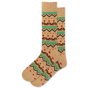 HOTSOX Men's Fair Isle Boot Crew Sock