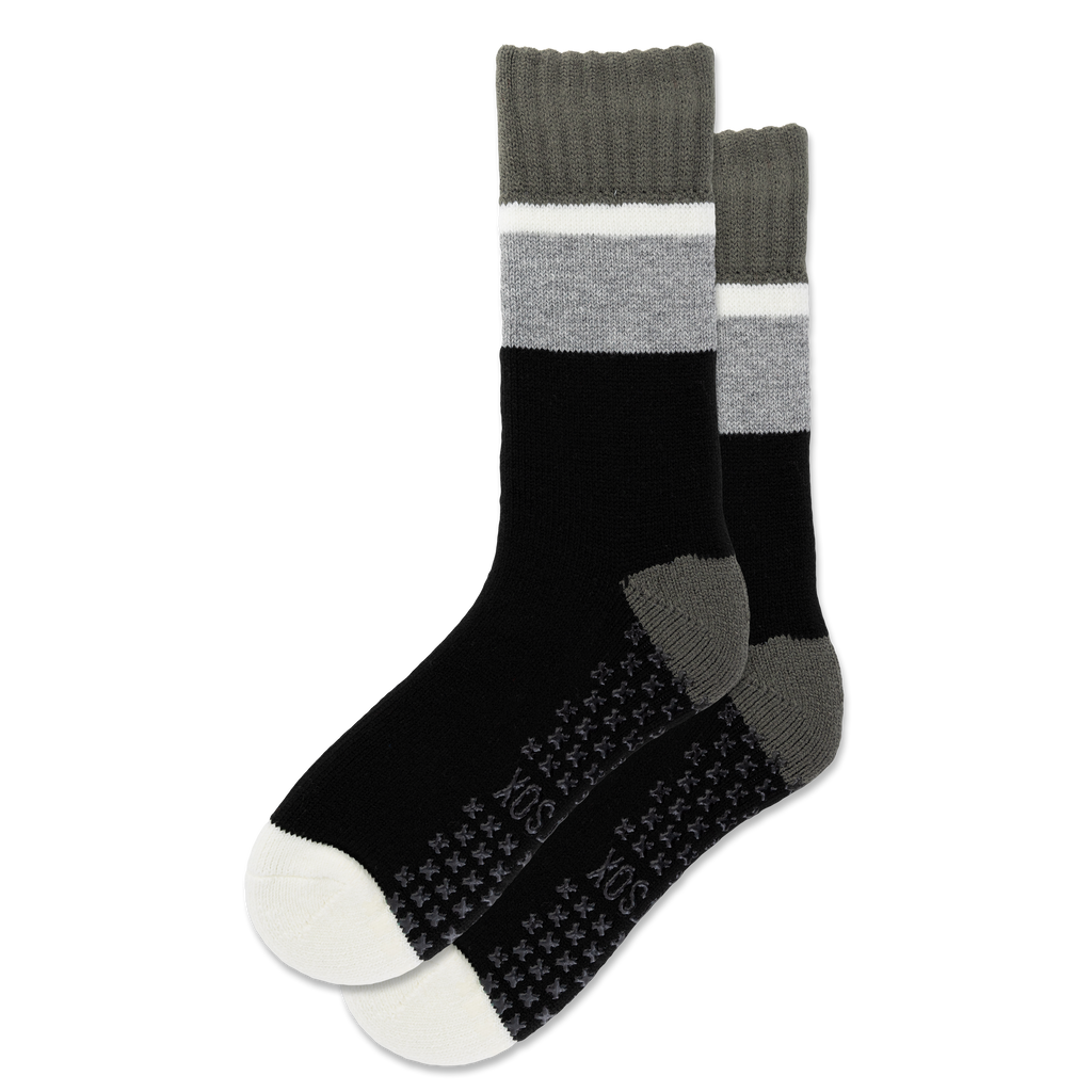 HOTSOX Men's Colorblock Non-Skid Slipper Sock
