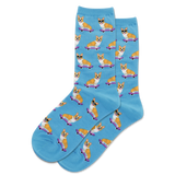 HOTSOX Women's Skateboarding Corgi Crew Socks