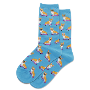 HOTSOX Women's Skateboarding Corgi Crew Socks