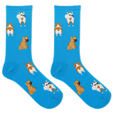 HOTSOX Women's Dog Tails Crew Sock