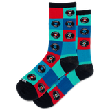 HOTSOX Women's Record Grid Crew Socks