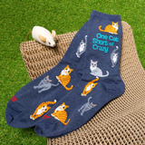 HOTSOX Women's One Cat Short of Crazy Crew Socks