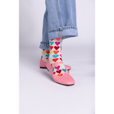 HOTSOX Women's Fuzzy Hearts Crew Socks