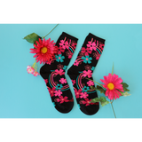 HOTSOX Women's Rainbow Floral Crew Socks