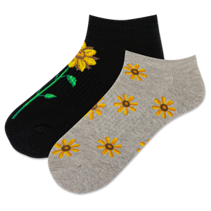 HOTSOX Women's Sunflowers Low Cut Sock 2 Pack