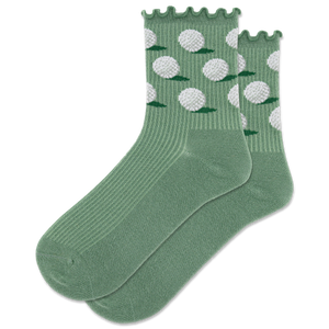 HOTSOX Women's Golf Ball Lettuce Edge Crew Sock