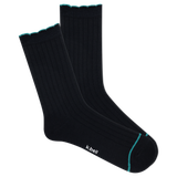 Pair of black K.bell socks with blue trim detailing on a white background thumbnail