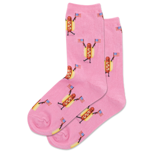 HOTSOX Kid's Fourth of July Hot Dog Crew Socks