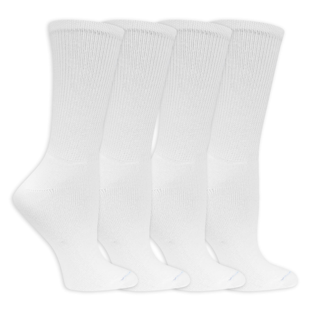 Four white socks on a white background