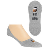 Gray Heather HOTSOX Men's Pot Head No Show Socks thumbnail