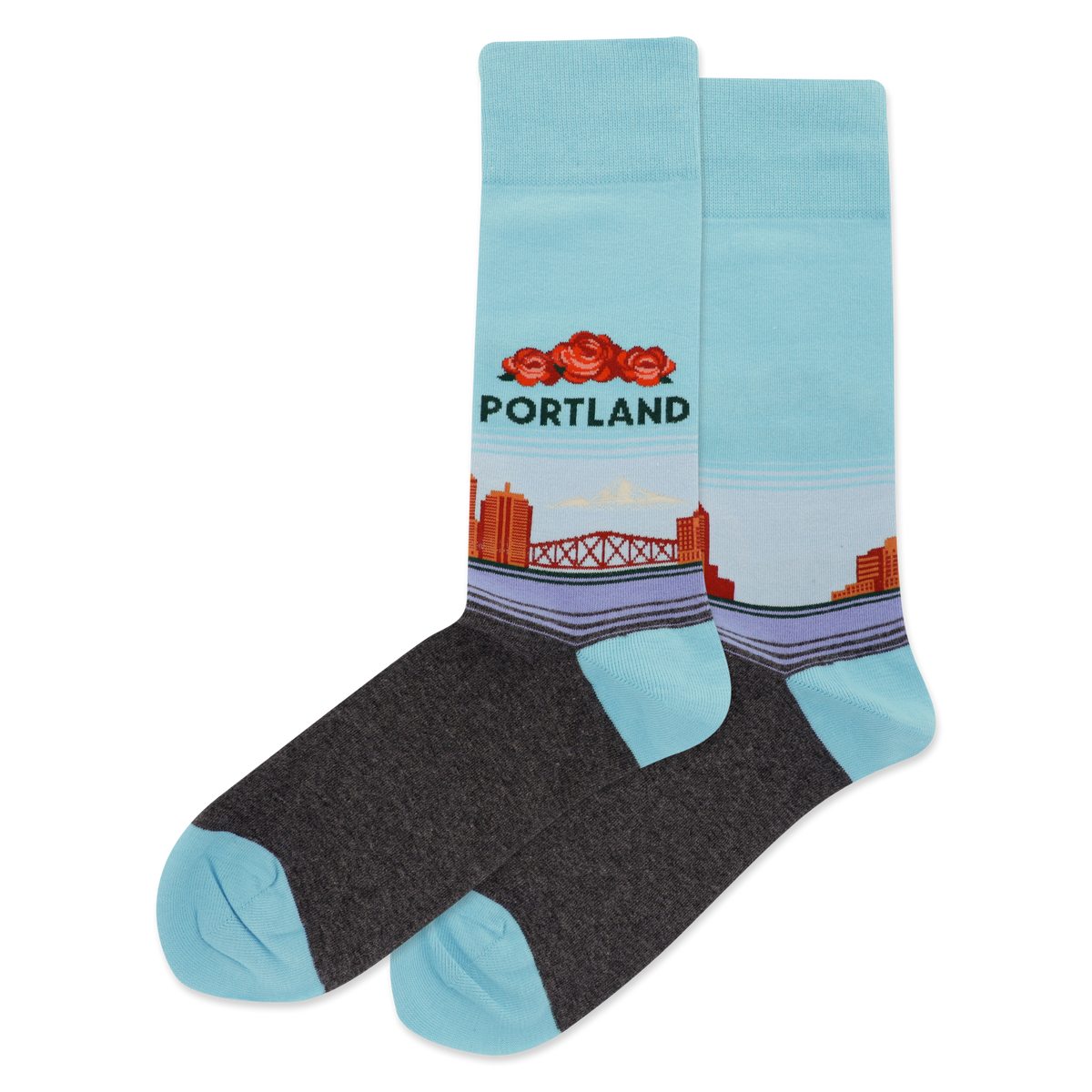 Aqua HOTSOX Men's Portland Crew Socks