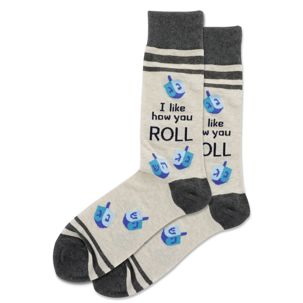 Natural Melange HOTSOX Men's I Like How You Roll Crew Sock
