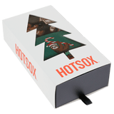 Three pairs of Christmas-themed socks in a 'HOTSOX' box on a white background thumbnail