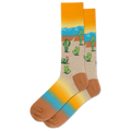 Orange HOTSOX Men's Desert Scenic Crew Sock