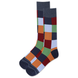 Colorful checkered sock on a white background thumbnail