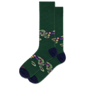 Olive HOTSOX Men's Nympheas Crew Socks