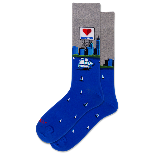 Gray Heather HOTSOX Men's Boston Crew Socks